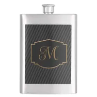 Elegant, Sophisticated Striped Monogram  Flask