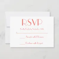 Create Your Own Coral and White RSVP