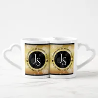 Elegant 50th Gold Wedding Anniversary Celebration Coffee Mug Set