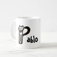 Mug - Name with Initial Cat Letter P