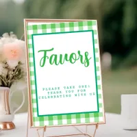 Bright Green Gingham Favors  Table Number