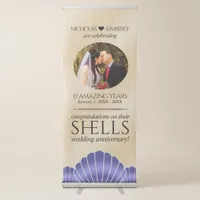 Elegant 17th Shells Wedding Anniversary Retractable Banner