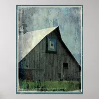 Barn Quilt Grunge Poster