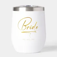 Modern Calligraphy Bride Gold ID1025 Thermal Wine Tumbler