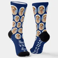 Never Walk Alone Paw Prints Custom Pet Photo Dog Socks