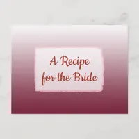 Burgundy Gradient wedding Recipe Card