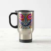 Personalized Label | Unique Mystical Kitty Cat Travel Mug