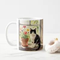 Watercolor Cat, Flowers and Poem Coffee Mug