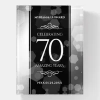 Elegant 70th Platinum Wedding Anniversary Paperweight