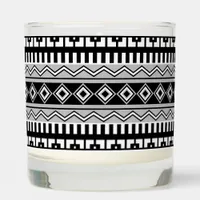 Southwestern Black and White Geometric Patterns Scented Candle