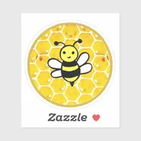 Honey Bee and Honeycomb Sticker