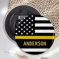 Thin Gold Line Modern Personalized 911 Dispatcher Bottle Opener