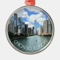 Chicago, Illinois Christmas Keepsake Souvenir Metal Ornament