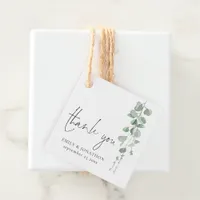 Sage Eucalyptus Script Names Thank You Wedding Favor Tags