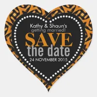 Earth Tribe Tribal Save the Date Love Heart Heart Sticker