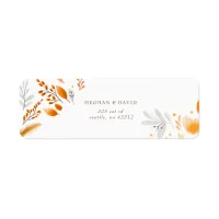 Terracotta Modern Script Elegant Fall Wedding Label