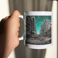 Abandoned Dystopian Teal Skies Coffee Mug