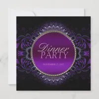 Fractal Goth Tapestry Dinner Party Invitation