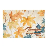 Maple Leaves Thankful Thanksgiving Brunch Dinner Placemat