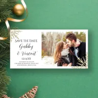 Gold Snowflakes Winter Wedding Save the Date