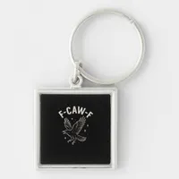 Crow F-Caw-F Funny Bird Moon Gothic Adult Humor Cr Keychain