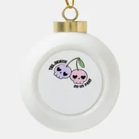 Till Death Do Us Part - Cute Goth Skull Design Cla Ceramic Ball Christmas Ornament