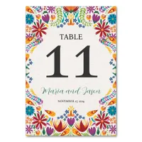 Mexican Nuestra Boda Flowers Botanical Wedding Table Number