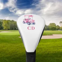 Pink cart monogram golf head cover