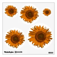 Orange Pop Art Sunflowers  Wall Sticker
