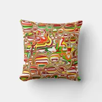 Retro Bubbles Digital Art   Throw Pillow