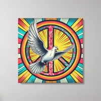 Boho Retro Dove and Peace Sign