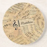 Pieces of Vintage Music ID389 Drink Coaster