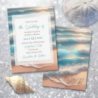 Coastal Shoreline Elegant Wedding Invitation