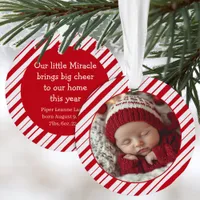 Baby's First Christmas Photo Peppermint New Parent Ornament