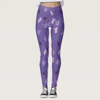 Pretty Pink and Purple Butterflies Leggings