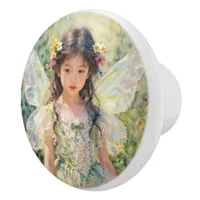 Beautiful Fairy with Flowers | Fairytale Ceramic Knob
