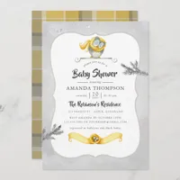 Watercolor Winter Owl Christmas Baby Shower Invitation