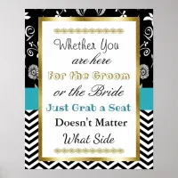 Wedding Seating Chart, Sit "wherever"  Poster