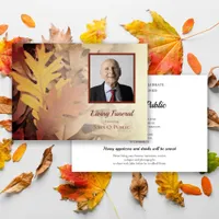 Painted Fall Leaves Living Funeral Party Invitation