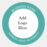 Add your Business Logo, Name and Website or Email Classic Round Sticker