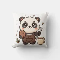 Panda Bean & Spoon Coffee Pillow