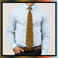 Hand Drawn Scandi Floral Pattern Neck Tie