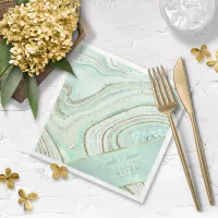 Abstract Agate Bridal Shower Mint ID827 Napkins