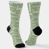 Sage Green Marriage Advice Tips Secrets Pattern Socks