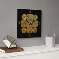 Celtic Knotwork Cross Square Wall Clock