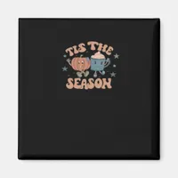 Tis The Season Pumpkin Fall Coffee Retro Magnet