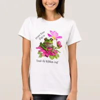  Cute Frog or Toad Pun on Pink Flowers T-Shirt