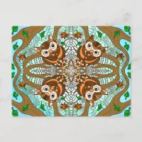 Hand Drawn Owl Mandala Artwork Postcard