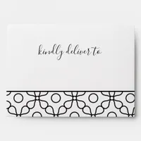 Simple Minimal Black and White Calligraphy Wedding Envelope