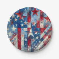 Red, White and Blue Patriotic Independence Day Paper Plates